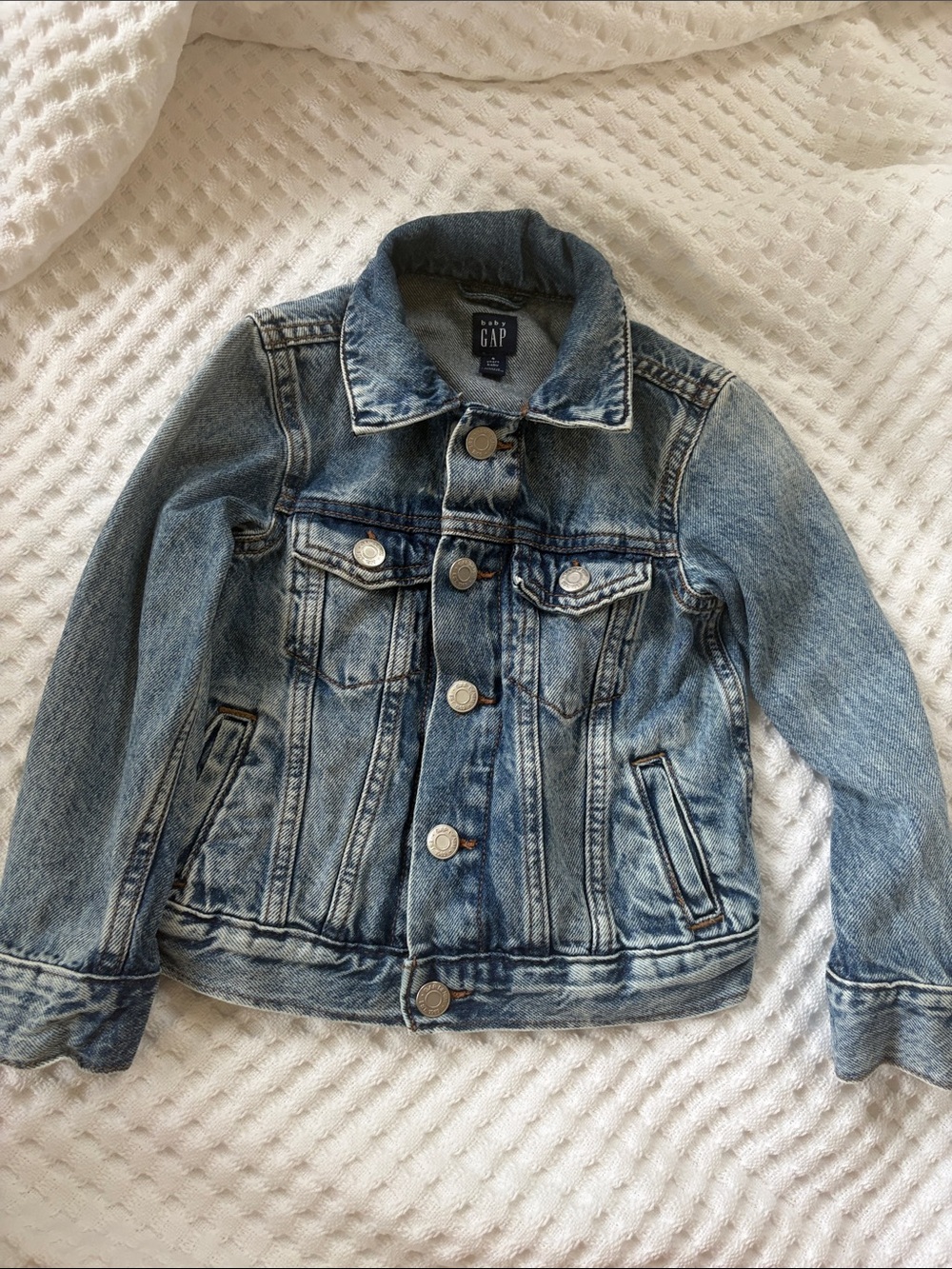 GAP Kids Washed Blue Denim Trucker Jacket